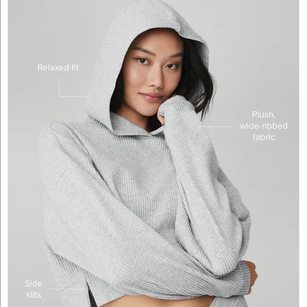ALO yoga muse hoodie, grey, size L, excellent condition